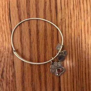 Alex and Ani paw print silver bracelet
